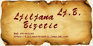 Ljiljana Bizetić vizit kartica